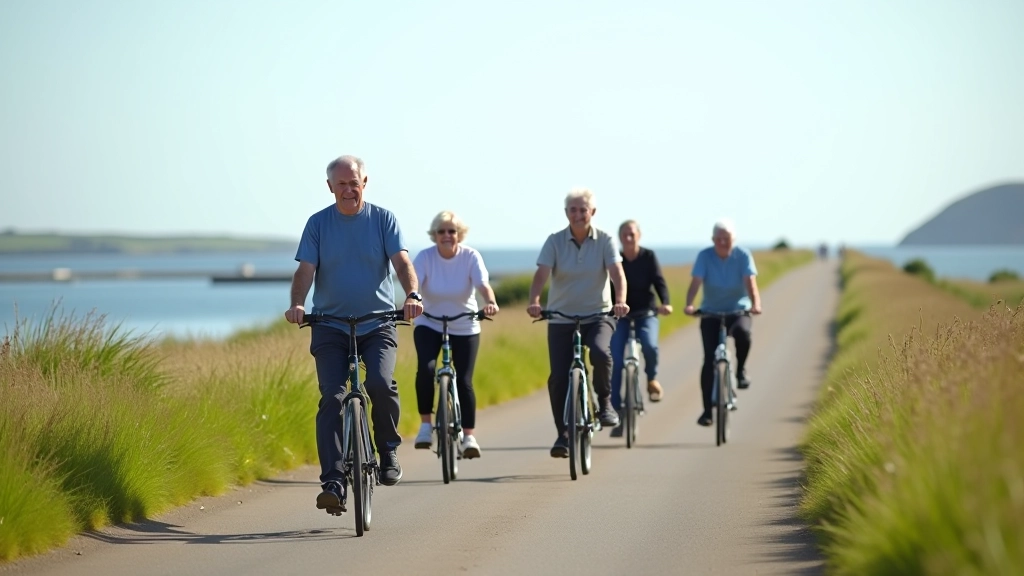 Guided group cycling along Dungarvan waterfront